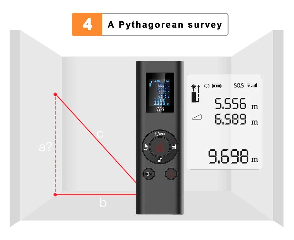 mini laser distance meter indirect Pythagorean survey
